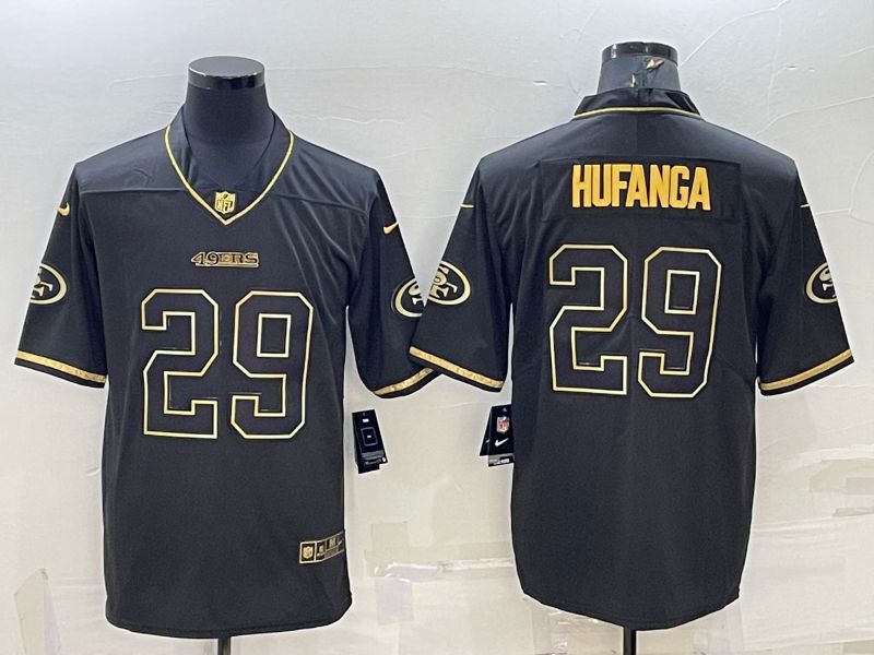 Men San Francisco 49ers #29 Hufanga Black Gold 2022 Nike Limited Vapor Untouchable NFL Jersey->women nfl jersey->Women Jersey